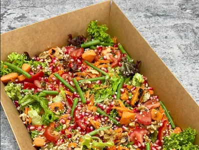 Roasted sweet potato & cous cous salad