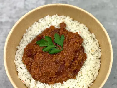Chilli con carne with rice